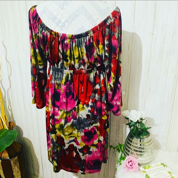 Anthropologie Uncle Frank Off Shoulder Bell Sleeve Dress, Size M - Picture 4 of 6